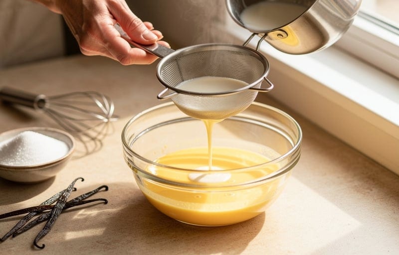 L'appareil à flan : lait, oeufs et vanille Bourbon